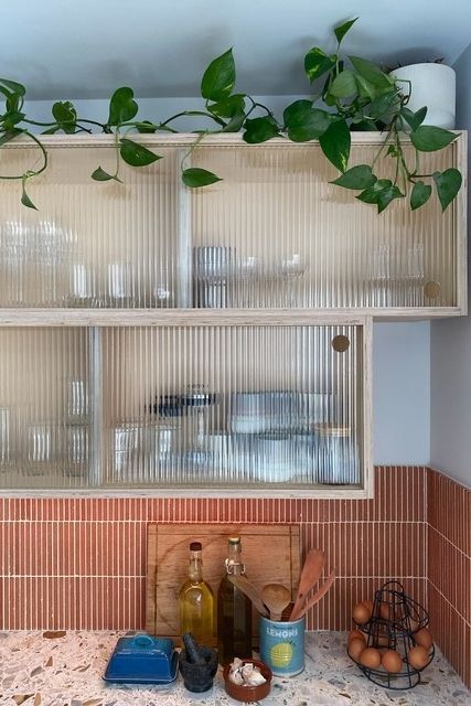 Plykea ash veneered birch plywood and reeded glass modular Ürtil shelving units provide extra storage and add interest to the wall space.
⁠
📷️ House of Bricks Design Plywood Kitchen Doors, Ply Shelves, Perforated Plywood, Birch Plywood Kitchen, Ply Kitchen, Bricks Design, Ikea Kitchens, Space House, Plywood Kitchen