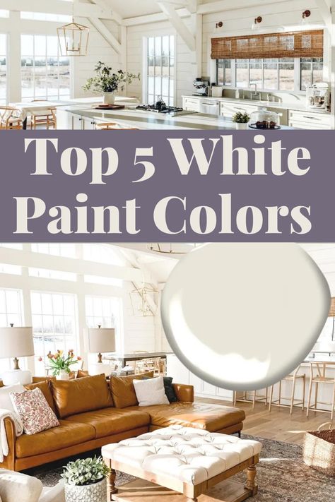 White Interior Homes Inspiration, Tuscan White Paint Color, White On White Decor, Creamy White Paint Colors For Walls, Best White Paint For Walls 2024, The Established Home Jean Stoffer Paint Colors, White Interior Walls, White Bathroom Paint Colors, White Living Room Paint