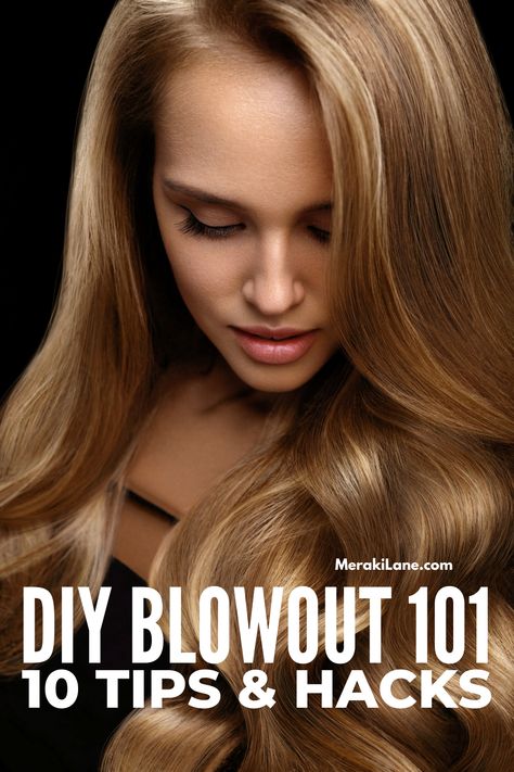 10 Tips and Hacks for the Perfect DIY Blowout | Want to know how to give yourself a perfect salon blowout from the comfort of your own home? We're sharing the best tricks and step-by-step tutorials for perfecting the DIY Brazillian blowout hairstyle on short or long hair. Click for all the deets, including the right hair dryer, brush, and finishing products you need to get a voluminous, bouncy blowout that lasts! Put a modern twist on the classic 90s look with these tips, hacks, and tutorials! Diy Blowout, Hair Rollers Tutorial, Revlon Hair Dryer Brush, Blowout Hairstyle, Bouncy Blowout, Blowout At Home, Celestial Hair, Blowout Hair Tutorial, Hair Styles Tutorials