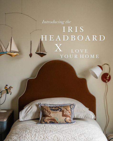 ad 🌟 Absolutely over the moon to finally be able to announce the launch of the ‘Iris’ headboard - my first design collaboration with a homeware brand ~ @loveyourhomeuk ~ and I’m OVER THE MOON about how it turned out! We designed the shape inspired by an antique mirror I inherited from my grandmother and named the Iris after my own mother 🥰 it is a piece I believe of timeless beauty and something that could elevate a bedroom so easily. You can choose from a huge range of fabrics offered by @l... Headboard Designs, Big Boy Room, My Grandmother, Baby Bedroom, Love Your Home, Kids Room Design, Over The Moon, Double Bedroom, Kid Spaces