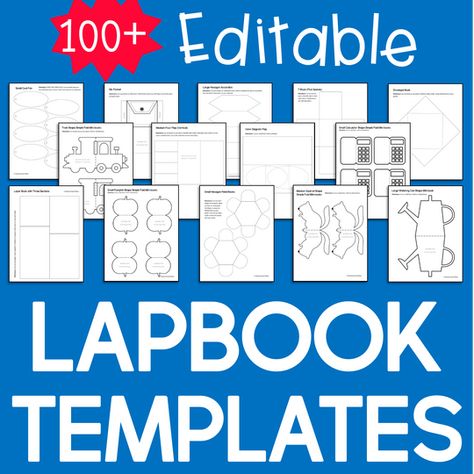 Interactive Notebooks Templates Free, Lapbook Templates, Foldables Templates, Interactive Notebooks Templates, Lap Book Templates, Envelope Book, Lap Book, Accordion Book, Book Report