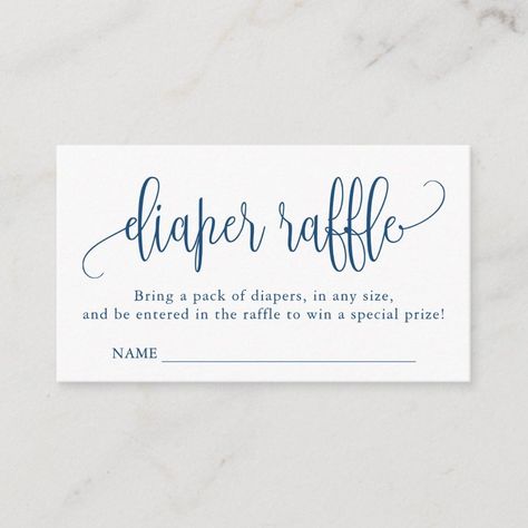 Calligraphy Baby Shower Diaper Raffle, Blue Enclosure Card  Zazzle Wipe Raffle, Wipes Raffle, Raffle Prizes, Baby Shower Diaper Raffle, Black Invitation, Baby Shower Diapers, Diaper Raffle, Enclosure Cards, Baby Boy Shower