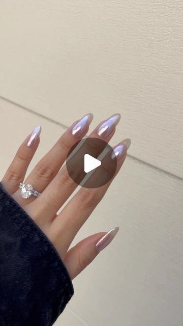 Chrome Nails Put It In Neutral, Glazed Neutral Nails, Silver Mirror Nails, How To Use Chrome Nail Powder, How To Apply Chrome Powder To Nails, Mirror Chrome Nails, Glaze Nails, Chrome Nails Silver, Mirror Nails Powder