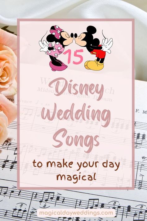 Disney weddings are some of the biggest events in anyone’s life, especially if they have spent their lives watching and enjoying Disney movies. So many of Disney’s songs are romantic in nature, and have been used in many people’s weddings. Wanna embark on your own Disney adventure of a lifetime? Click the link below to see our list of 15 Disney wedding songs that will make your day magical. Disney Wedding Songs To Walk Down Aisle, 1st Dance Wedding Songs, Disney Wedding Songs, Wedding Aisle Songs, Best Disney Songs, Unique Wedding Songs, Princess Wedding Theme, Wedding Magical, Disney Themed Wedding