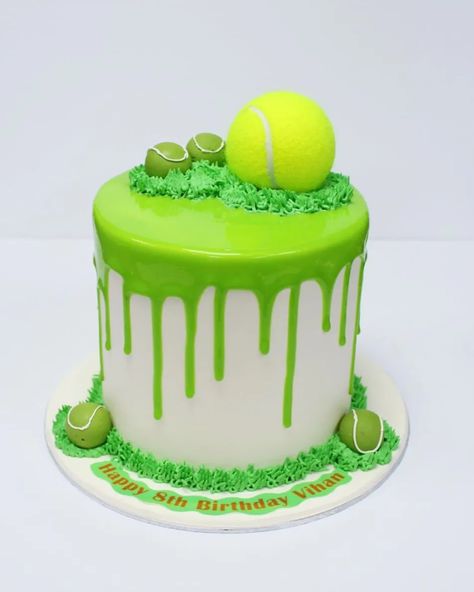 Tennis Cake - Icakeslondon - Medium Tennis Ball Cake, Tennis Cake, Tennis Birthday, Tennis Party, Art Drawings For Kids, 9th Birthday, Tennis Ball, Princess Party, Themed Cakes