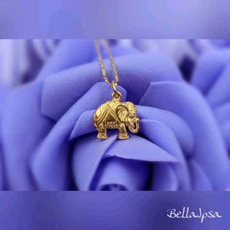 "This listing is for a 925 and Gold Elephant Charm Necklace on Gold plated Singapore Chain. This shimmery necklace is unique and meaningful. The perfect gift!  Item Details: Necklace Size: Select  Chain, 0.5-1 mm Charm: approx 15 mm  Your Necklace ALSO COMES WITH: 1.   A custom BellaIpsa jewelry box -- see pictures throughout the site! 2.  A purple satin BellaIpsa gift bag 3. A BellaIpsa bookmark with more details about reclaiming Your Beautiful Self - Can be customized by request! 3.  A sterlin Gold Elephant Pendant, Elephant Charm Necklace, Phoenix Necklace, Elephant Pendant Necklace, Elephant Jewelry, Lucky Elephant, Gold Chain Design, Gold Elephant, Elephant Necklace