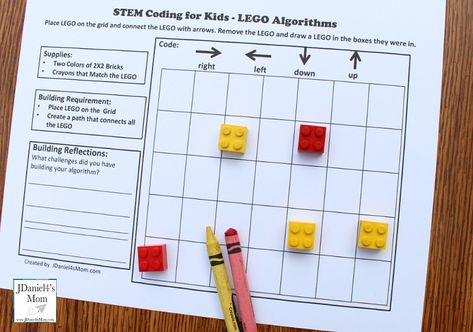 -LEGO Algorithm STEM Activity Coding for Beginners Activity (Supplies) Fraction Games For Kids, Lego Coding, Lego Classroom Theme, Lego Crayons, Safety Activities, Coding Games, Coding For Beginners, Fraction Games, Teaching Coding