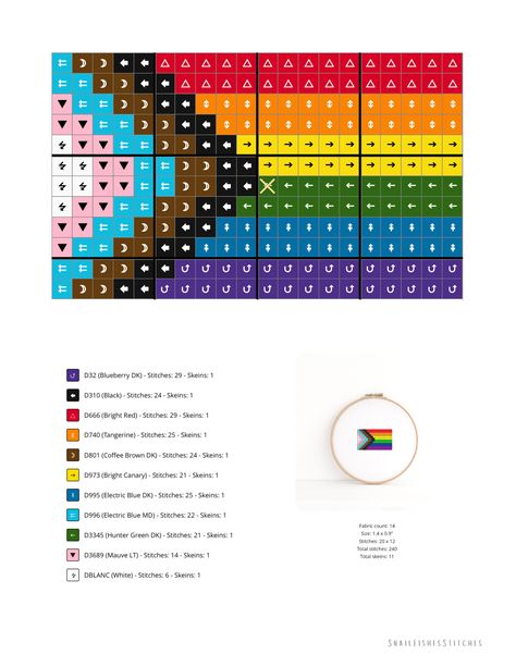 Free progressive pride flag cross stitch pattern! Happy #Pride :) Pride Bead Patterns, Lgbtq Cross Stitch Patterns, Pixel Pride Flag, Pride Flag Cross Stitch, Plastic Canvas Pride Patterns, Trans Cross Stitch Patterns, Bookmark Pattern Cross Stitch, Perler Bead Pride Flag, Pride Flag Kandi Pattern