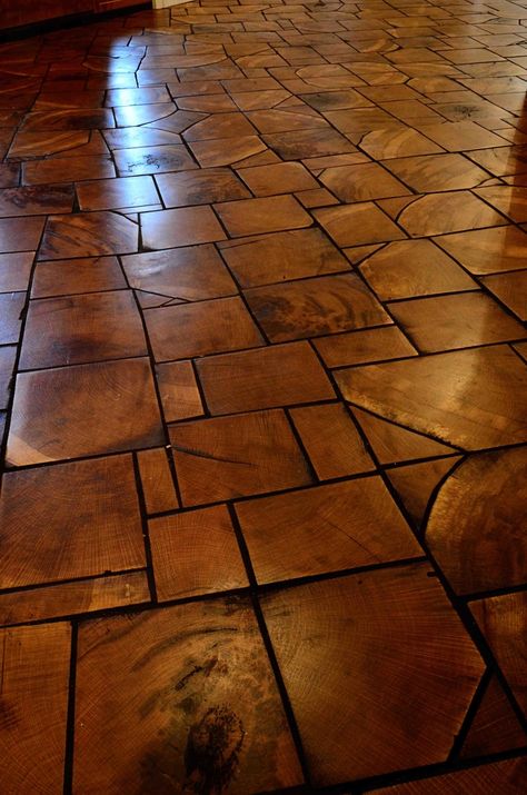 Wood End Flooring, End Grain Flooring, Wood Block Flooring, Lan Can, Basement Flooring, Diy Flooring, End Grain, Carpet Flooring, Floor Design