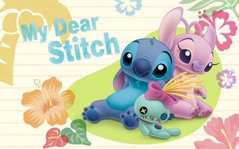 Free download stitch wallpapers HD. Disney Characters Stitch, Tema Disney, Images Disney, Lilo Y Stitch, Film Anime, Disney Background, Disney Iphone, Stitch And Angel, Wallpaper Iphone Disney