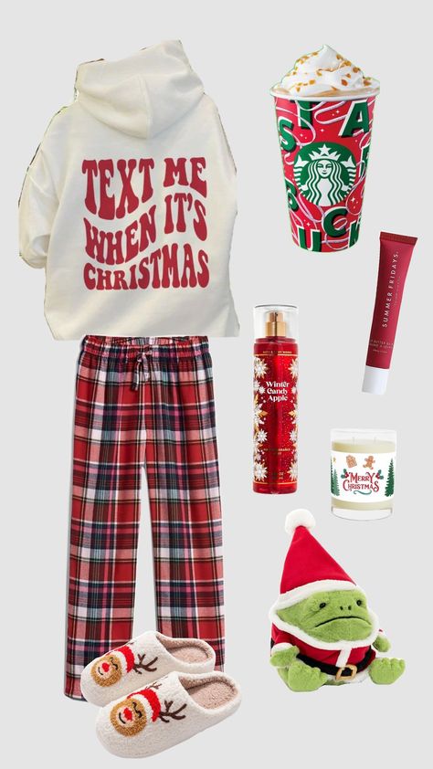 christmas ❤️💚#christmas #Xmas #cosy #oufit #beauty #starbucks Comfy Outfits Christmas, Christmas Outfits Preppy, Christmas Themed Sleepover, Christmas Preppy Outfits, How To Smell Like Christmas, Christmas Aesthetic Clothes, Christmas Stuff To Do, Christmas Fit Ideas, Christmas Outfit Teen