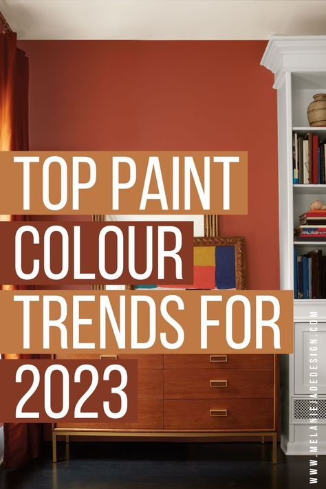 The Top Paint Colour trends for 2023 in interior design including deep reds, rust browns, mustard yellows and golds. Colour Trends For 2023, Gold Living Room Walls, Rust Color Paint, Yellow Walls Living Room, Colour Combinations Interior, Gold Painted Walls, Top Paint Colors, Brown Paint Colors, Design Color Trends