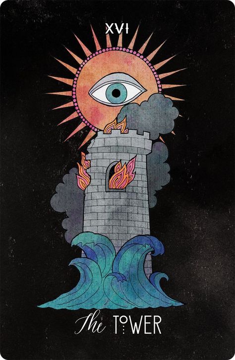 Tower Tarot Card, The Tower Tarot Card, The Tower Tarot, Tarot Tattoo, Tarot Significado, Tarot Magic, Art Major, Tarot Cards Art, Tarot Art