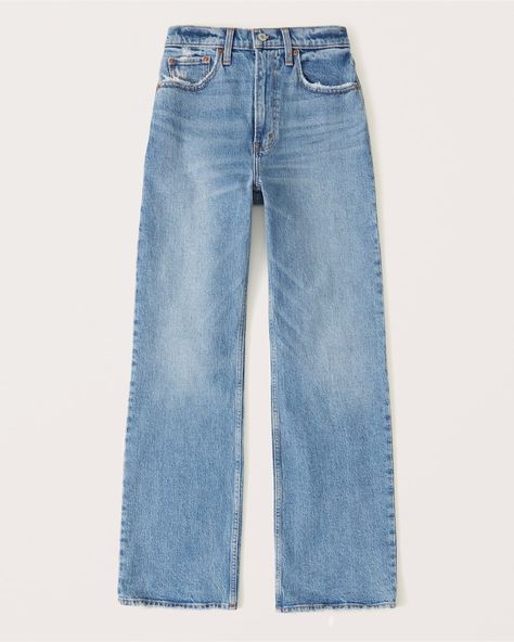 90s Ultra High Rise Relaxed Jeans | Abercrombie & Fitch (US) Xmas List, Women's Bottoms, Relaxed Jeans, American Eagle Jeans, High Jeans, American Apparel, Wide Leg Jeans, Capsule Wardrobe, Stretch Denim