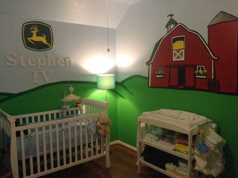 John Deere nursery. John Deere Boys Room, John Deere Nursery, John Deere Bedroom, John Deere Room, John Deere Baby, Farm Room, Deer Baby, Extreme Makeover, Big Boy Room