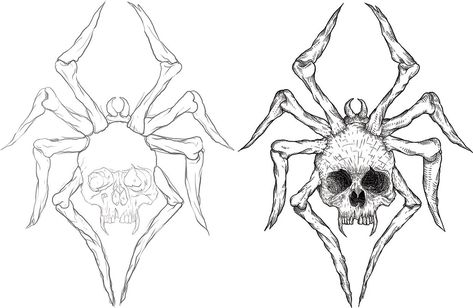 Skull Spider Web Tattoo, Spider Skull Tattoo, Skull Spider Tattoo, Easy Tattoos To Draw, Thorn Tattoo, Spider Skull, Spider Drawing, Skull Spider, Celtic Cross Tattoos