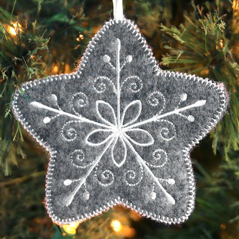 Shabby Chic Christmas Ornaments, Scandinavian Christmas Ornaments, Sewn Christmas Ornaments, Diy Christmas Gifts For Friends, Embroidered Christmas Ornaments, Handmade Felt Ornament, Christmas Tree Star Topper, Christmas Stocking Ornament, Baby's 1st Christmas Ornament