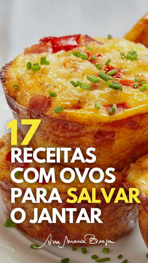 receitas com ovos para o jantar Brazilian Food, Finger Food, Quick Recipes, High Protein, Finger Foods, Lasagna, Workout Food, Low Carb, Food And Drink