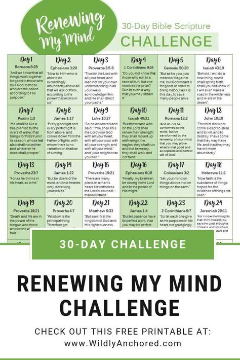 Renewing Of The Mind Scripture, Renew My Mind God, How To Renew Your Mind, Renewing Your Mind Bible, Renew Your Mind Scripture, 30 Day Bible Study, Renewing The Mind, Scripture Challenge, Renewing Your Mind