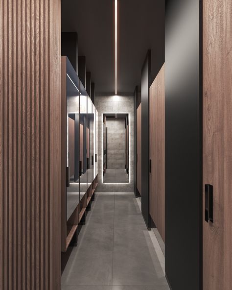 Modern Changing Room, Modern Locker Room, Locker Room Layout, Locker Room Ideas, Gym Changing Room, Small Locker Room, Restroom Interior, Pool Changing Room, Club Bathroom