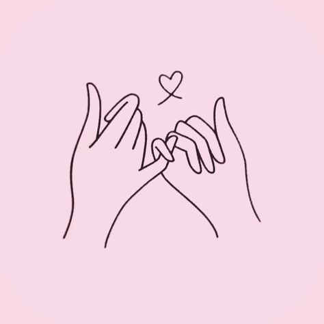 Friendship Tattoos Pinky Promise, Interlocking Pinky Tattoo, Pinky Promise Heart Tattoo, Pinky Promise Fine Line Tattoo, Friendship One Line Drawing, Pinkie Promise Drawing, Tattoo Ideas Pinky Promise, Pinky Promise Tattoo Sisters, Pinky Promise Tattoo With Flowers