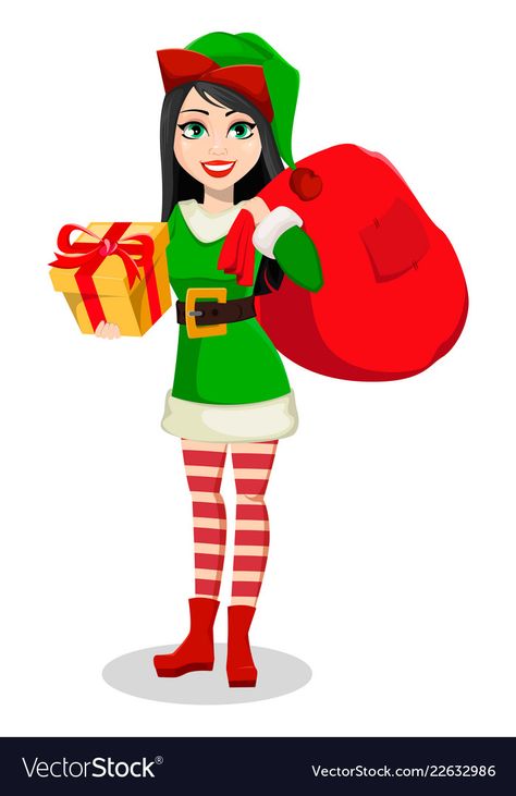 Christmas Character Costumes, Santa Lady, Elf Cartoon, Santa Cartoon, Christmas Cartoon Characters, Girls Teacher, Santa Helper, Christmas Characters, Christmas Cartoons