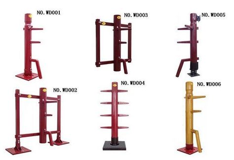 A range of different wooden dummies. Chinese martial arts training equipment for Wing Chun #trainingequipment Martial Arts Training Dummy, Wing Chun Dummy, Wing Chun Wooden Dummy, Martial Arts Training Equipment, Wing Chun Martial Arts, Training Grounds, Martial Arts Sparring, Martial Arts Equipment, Wooden Dummy