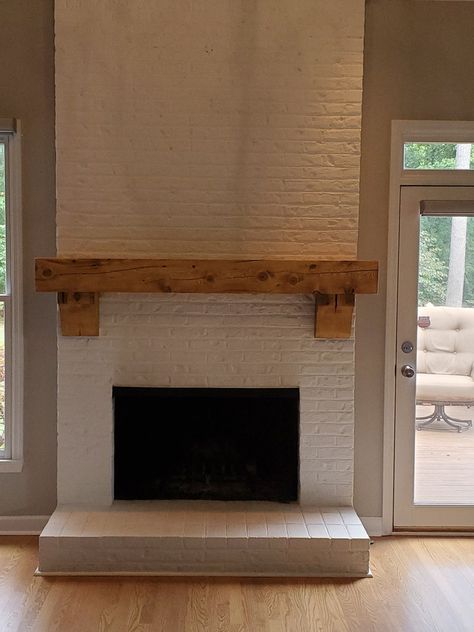 Mantel With Corbels, Shelf With Corbels, Mantel Installation, Wood Beam Fireplace, Reclaimed Wood Mantle, Distressed Fireplace, Beam Fireplace, Reclaimed Wood Fireplace, Reclaimed Wood Mantel