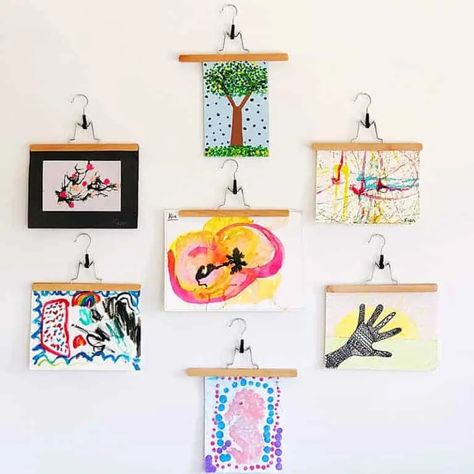 7 Clever (and Easy!) Ways to Display Kids' Art | Kate Decorates Decoration Creche, Displaying Kids Artwork, Kids Art Galleries, Art Display Kids, Kids Artwork, Artwork Display, How To Set Up, Childrens Art, Kids Playroom