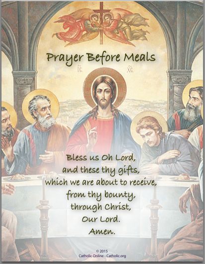 Before Eating Prayer, Prayers Before Eating, Prayer Before Eating Meals, Prayers Before Meals, Catholic Beliefs, Apostles Creed, Catholic Family, Christian Prayers, Beautiful Prayers