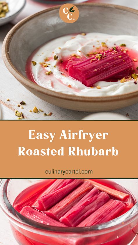 Enjoy sweet, tangy roasted rhubarb in no time with this easy Airfryer recipe! Using merely three ingredients and four quick steps, you can whip up a delicious treat in less than 20 minutes. How To Cook Rhubarb, Easy Airfryer, Airfryer Recipe, Roasted Rhubarb, 2023 Food, Rhubarb Crumble, Spiralizer Recipes, Crumble Recipe, Low Cal Recipes