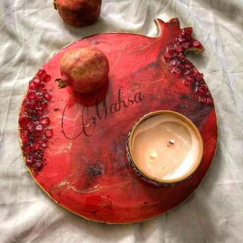 Resin Stand, Resin Geodes, Candle Bowl, Traditional Candle, Traditional Candles, Resin Art Painting, Cherry Fruit, Resin Ideas, Doodle On Photo