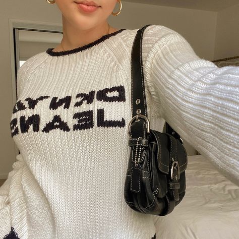 Dkny Sweater, Fall Knits, Vintage Dkny, Dkny Bag, Dkny Jeans, Fashion 2024, Cute Bags, Fit Inspo, Vintage Bags