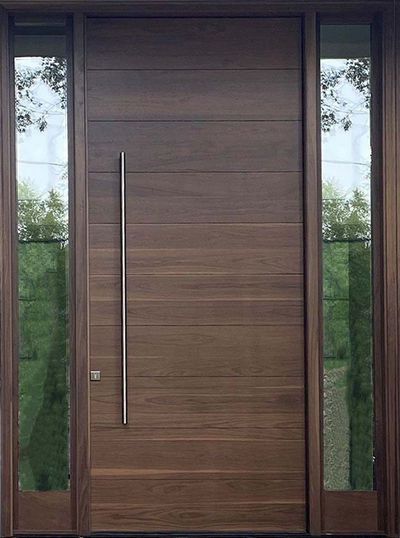 Custom wood doors- unique prehung mahogany exterior front doors, interior wood doors, craftsman doors. Dark Wood Exterior Doors, Mahogany Front Doors, Custom Wood Front Door, Walnut Front Door, Modern Wood Front Door, Wooden Entry Doors, Front Foor, Modern Exterior Door, Door Finishes