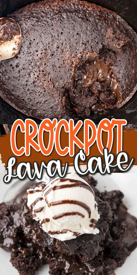 Crock Pot Lava Cake, Lava Cake Recipe Crock Pot, Crockpot Chocolate Lava Cake, Slow Cooker Chocolate Lava Cake, Crockpot Lava Cake, Crockpot Chocolate, Crockpot Cake, Lava Cake Recipe, Chocolate Lava Cake Recipe