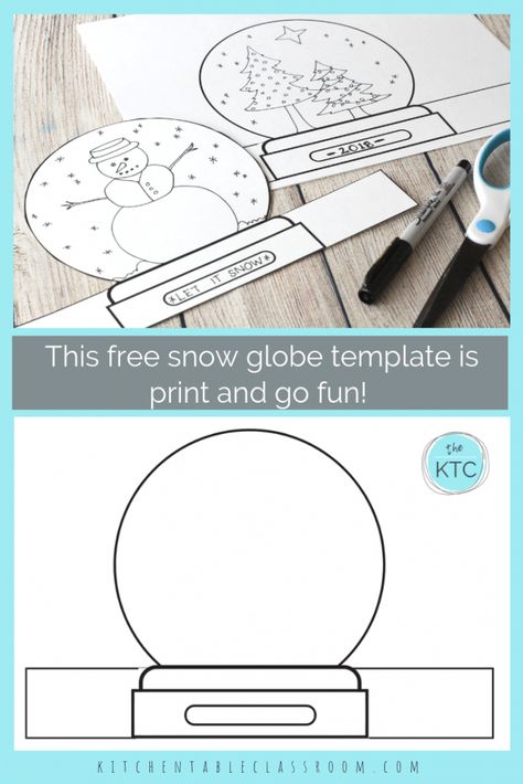 This fun snow globe craft starts with a free printable snow globe template. Print, draw, and create your own stand up snow globe wonderland! Snow Globe Template, Snow Globe Craft, Snow Globe Crafts, Globe Crafts, Keepsake Crafts, Desain Quilling, Mason Jar Crafts Diy, Christmas School, Winter Crafts For Kids