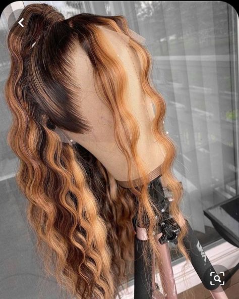 Honey Brown Highlights, Deep Wave Lace Front Wig, Honey Brown Hair, Hair Knot, Hair Ombre, Hair Laid, Hair Color Highlights, Penteado Cabelo Curto, Peruvian Hair