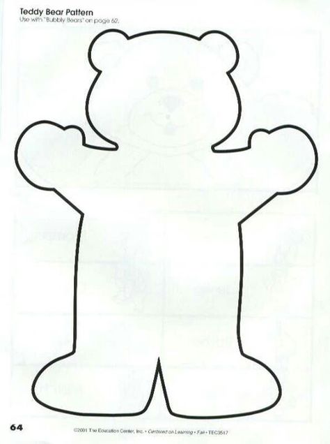 Teddy Bear pattern The Very Cranky Bear, Felt Teddy Bear, Teddy Bear Template, Bear Template, Old Teddy Bears, Teddy Bear Party, Teddy Bear Theme, Fall Preschool Activities, Intarsia Knitting