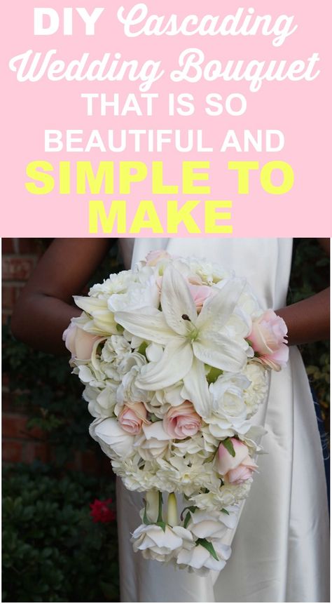 Diy Bouquet Holder, Diy Wedding Bouquet Fake Flowers, Wedding Bouquet Fake Flowers, Diy Wedding Flowers Bouquet, Cascading Bridal Bouquets, Diy Bridal Bouquet, Cascading Wedding Bouquets, Wedding Brooch Bouquets, Wedding Bouquets Bride