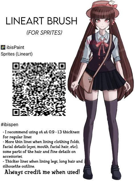 Ibis Pen, Danganronpa Sprites, Brush Ibispaint, Ibis Brush, Ibispaint Brush, Ibispaint Brushes, Brush Codes, Paint Brush Drawing, Brush Code