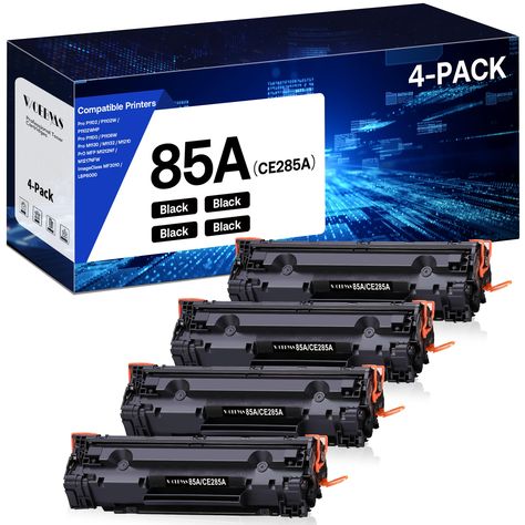 PRICES MAY VARY. Package Contents: 4 Pack Balck Toner cartridge compatible for HP 85A toner cartridge. Premium Quality Toner: The 85A cartridges are filled with top-quality carbon powder that has passed rigorous quality tests, ensuring sharp and vivid printouts. Page Yield: 1600 pages per 85A toner cartridge, providing consistent and long-lasting printing performance. Compatible for: Pro P1102W P1102 P1102W P1100, Pro M1212NF M1217NFW M1210 M1130 M1132, Compatible for Canon ImageClass MF3010 LBP Computer Camera, Electronic Musical Instruments, Black Office, Ink Toner, Toner Cartridge, Tv Videos, Printer Ink, Egift Card, Camera Photo