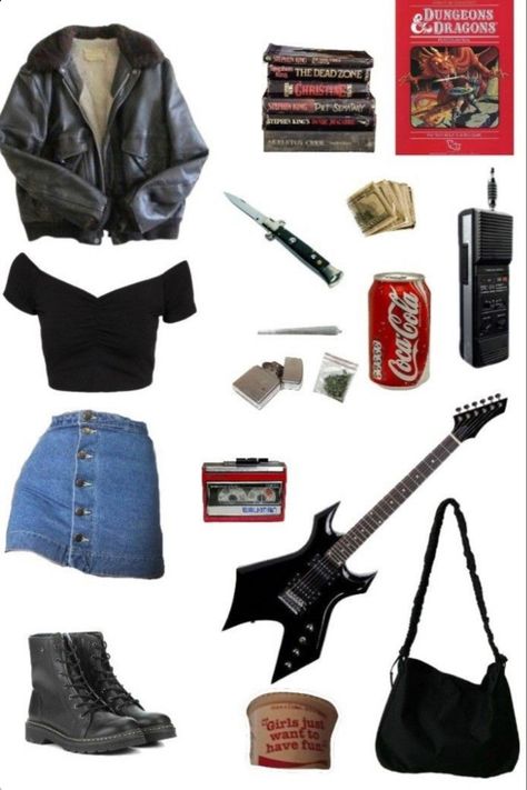 Rockstar Girl Outfit, Grunge Indie Outfits, Mode Grunge Hipster, Rockstar Girlfriend Aesthetic, Rockstar Girl, 80s Grunge, 80s Inspired Outfits, Girlfriend Aesthetic, Rock Star Outfit