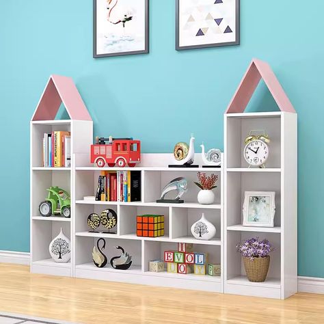 PRICES MAY VARY. ✅Bookshelf adopt EO grade environmentally friendly and ecological boards, selected material, stronger bearing capacity, healthy and environmentally friendly. Anti-slip, moisture-proof and long service life. ✅This bookshelf can help your little one’s book and toys more neatly and organized, offers children a place to learn together, share fun knowledge with friends. ✅Bookshelf with anti-tipping devices to enhance safety during operation. Arc edge corner design, to protect kids fr Bookshelf And Toy Storage, Bookshelf With Storage, Blue Bookshelves, Storage Bookshelf, Bookshelf Storage, Corner Design, Bookshelves Kids, Living Room Study, Reading Room