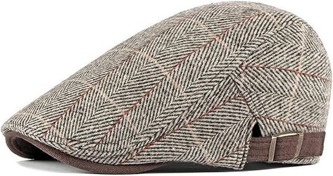 Soultopxin Mens Warm Hat Cotton Flat Cap Ivy Gatsby Newsboy Hunting Adjustable Hat (Grey) at Amazon Men’s Clothing store Beret Men, Mens Beret, Flat Cap Men, Cabbie Hat, Painter Hat, Knitted Beret, Mens Hat, Black Herringbone, Hat Beret