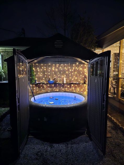 Hot Tub Shed, Inflatable Hot Tub Ideas Backyard, Hot Tub Table, Gazebo Bar, Jamaica House, Hot Tub Patio, Kids Backyard Playground, Inflatable Hot Tub, Outdoor Hot Tub