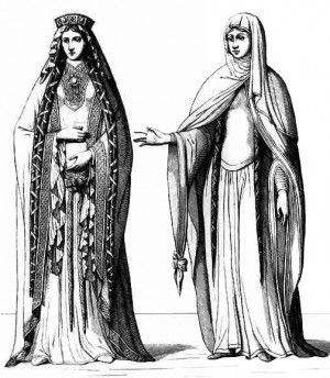 Marie de France 12th Century Clothing Women, 1200s Fashion, 11th Century Clothing, 12th Century Fashion, 12th Century Clothing, Byzantine Fashion, Emperor Constantine, Moda Medieval, English Clothes