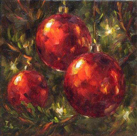 Home Decor Ideas Wall Art, Handmade Home Decor Ideas, Christmas Canvas Art, Christmas Paintings On Canvas, Oil Painting Tutorial, Christmas Artwork, Christmas Card Art, Christmas Tree Painting, Holiday Painting