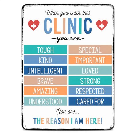 PRICES MAY VARY. Premium Quality Nurse Office Decor Poster: Our inspirational poster is crafted from premium quality metal material. The material of our dental posters is very sturdy, durable and will serve you for longtime. Elegant Design of Poster Motivational Quotes: Our school nurse posters is elegantly designed and look very beautiful on any type of wall. The motivational quotes can create an elegant atmosphere in you room or clinic.Ideal for bathroom decor, our positive posters bring inspi School Nurse Posters, School Nurse Office Decorations, Nurse Office Decor, Office Posters, Posters For Classroom, Health And Safety Poster, School Nurse Office, Health Posters, Posters For Room