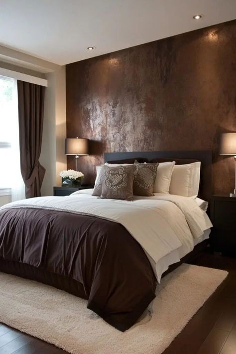 25 Captivating Brown and White Bedroom Ideas You’ll Love Chocolate Brown Bedroom Ideas, Chocolate Brown Bedroom, Grey And Brown Bedroom, Brown And White Bedroom Ideas, Chocolate Bedroom Ideas, Brown And White Bedroom, Grey Brown Bedrooms, Brown Grey Paint Color, Brown And Cream Bedroom