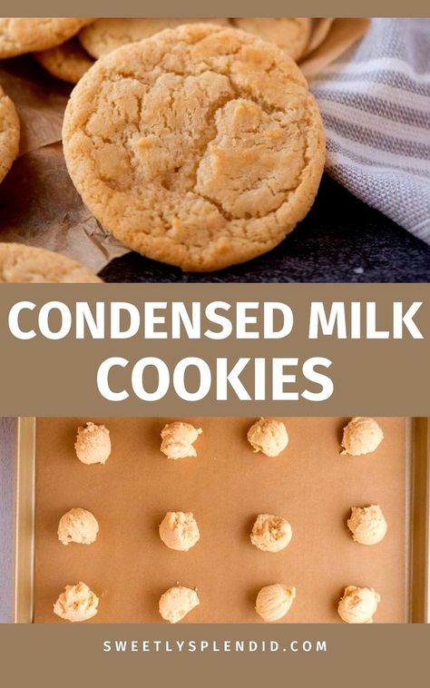 Satisfy your sweet cravings with the best Condensed Milk Cookies, made with the goodness of sweetened Eagle Brand milk. This easy recipe reveals the secret to creating irresistible cookies at home Cookies With Condensed Milk, Sweetened Condensed Milk Cookies, Sweetened Condensed Milk Desserts, Cookie Recipes Condensed Milk, Condensed Milk Recipes Desserts, Condensed Milk Desserts, Milk Recipes Dessert, Sweetened Condensed Milk Recipes, Eagle Brand Milk